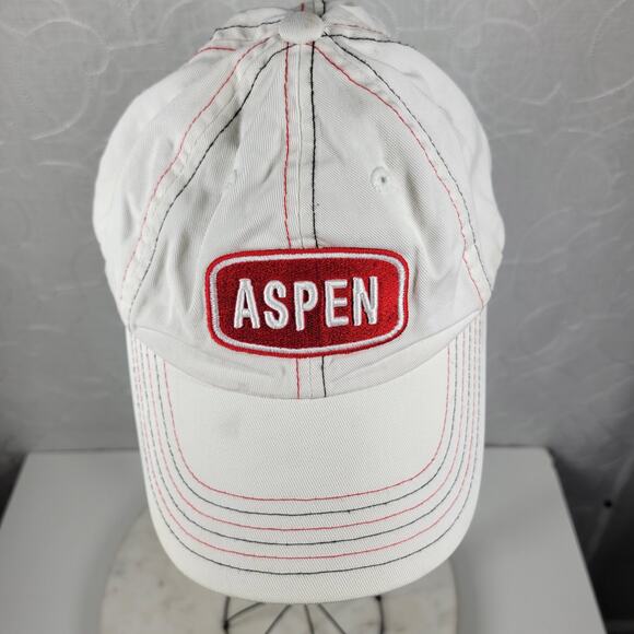 Vintage Obo's‎ Aspen Adjustable Panel Hat Red White Embroidered Cotton Cap - Picture 14 of 16